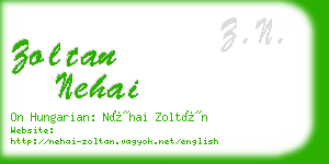 zoltan nehai business card